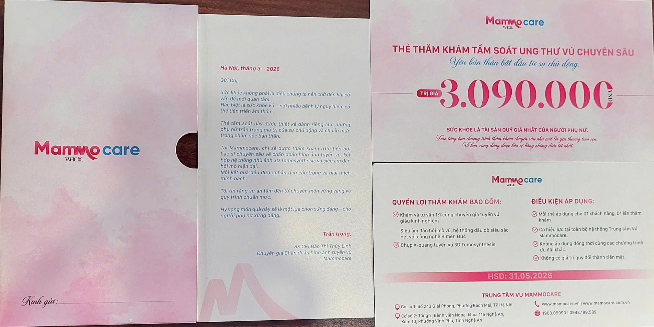 THẺ THĂM KHÁM TẦM SOÁT TUYẾN VÚ CHUYÊN SÂU - MAMMOCARE